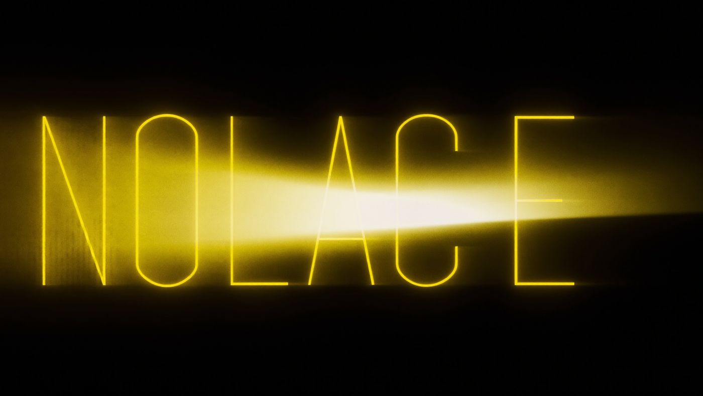 Neon wordmark animation frame, demo brand