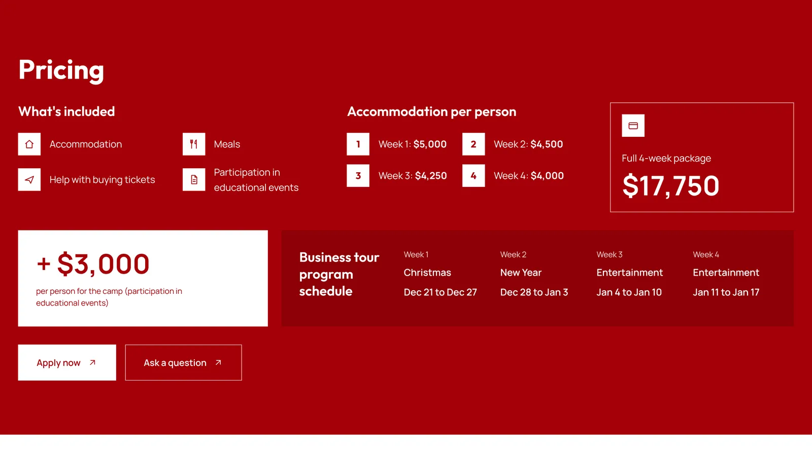 Aspen: Pricing with the four-week package