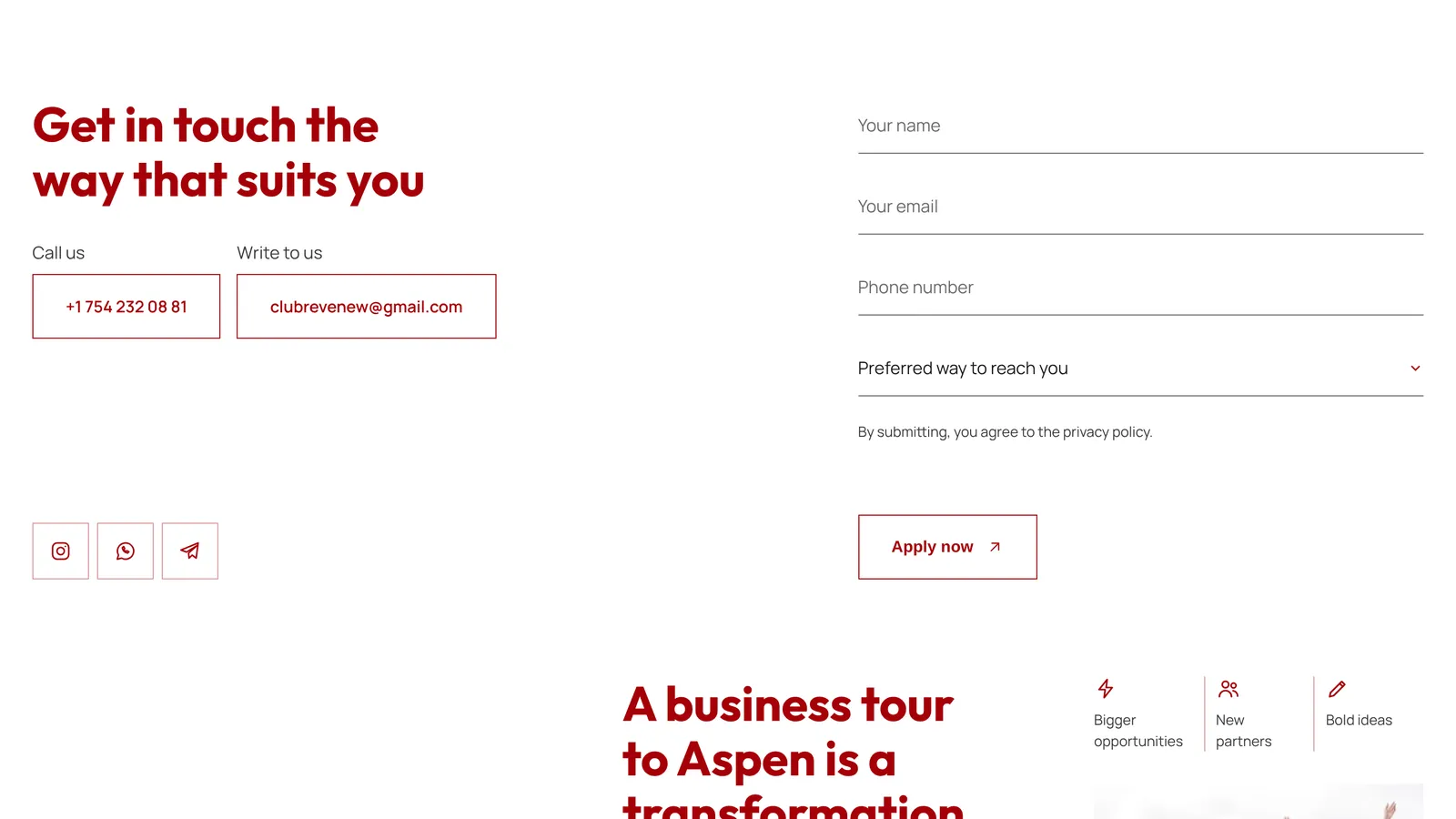 Aspen: Application form