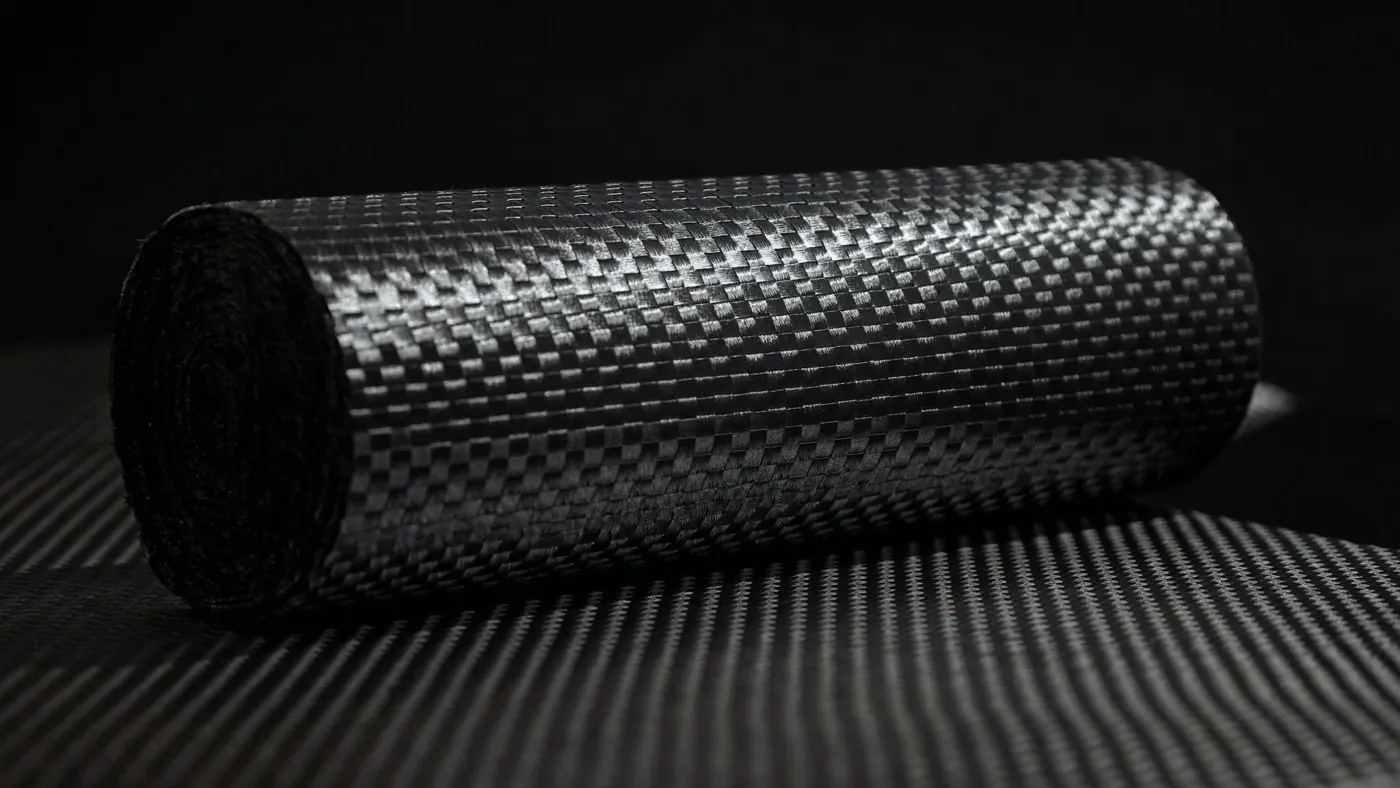 Roll of woven carbon fiber fabric