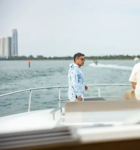 Residents on a boat