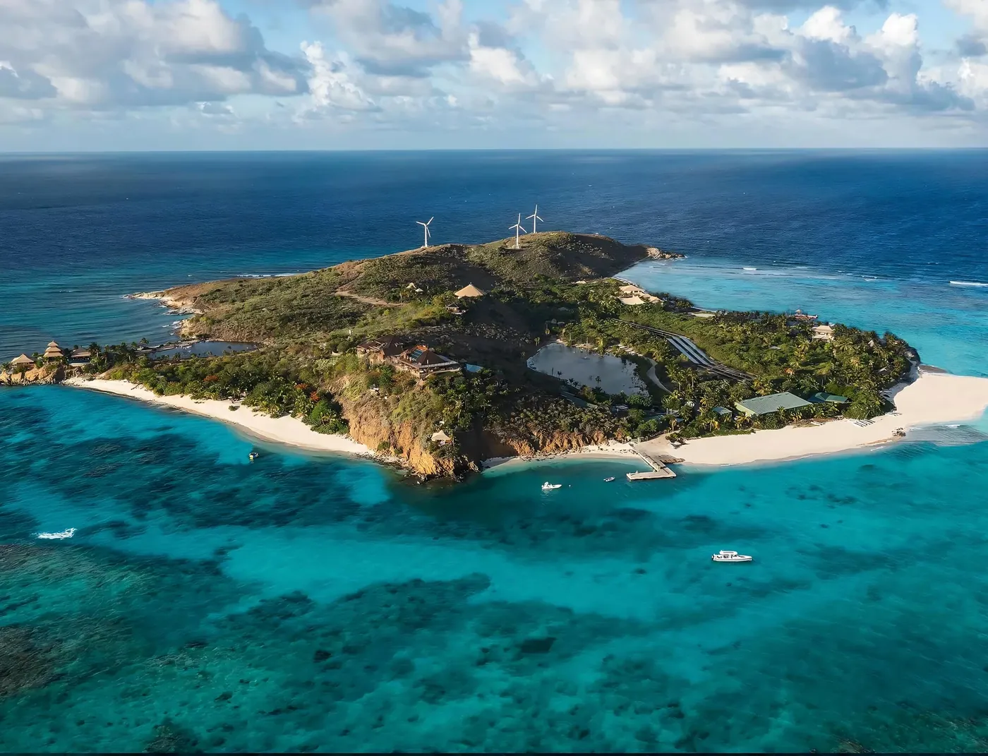 Aerial view of a tropical island